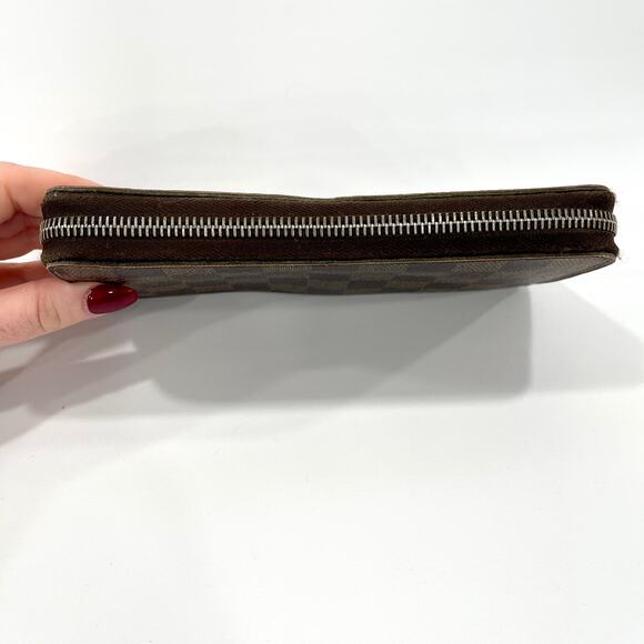 Louis Vuitton Zippy Wallet Damier Ebene Long Zip Around Brown Classic Check - Picture 9 of 16